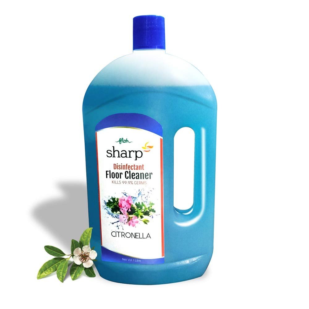 Floh Sharp 1 Litre - Citronella, Disinfectant Floor Cleaner Liquid | Suitable for All Floor Cleaner Mops | Personal Hygiene (Citronella)