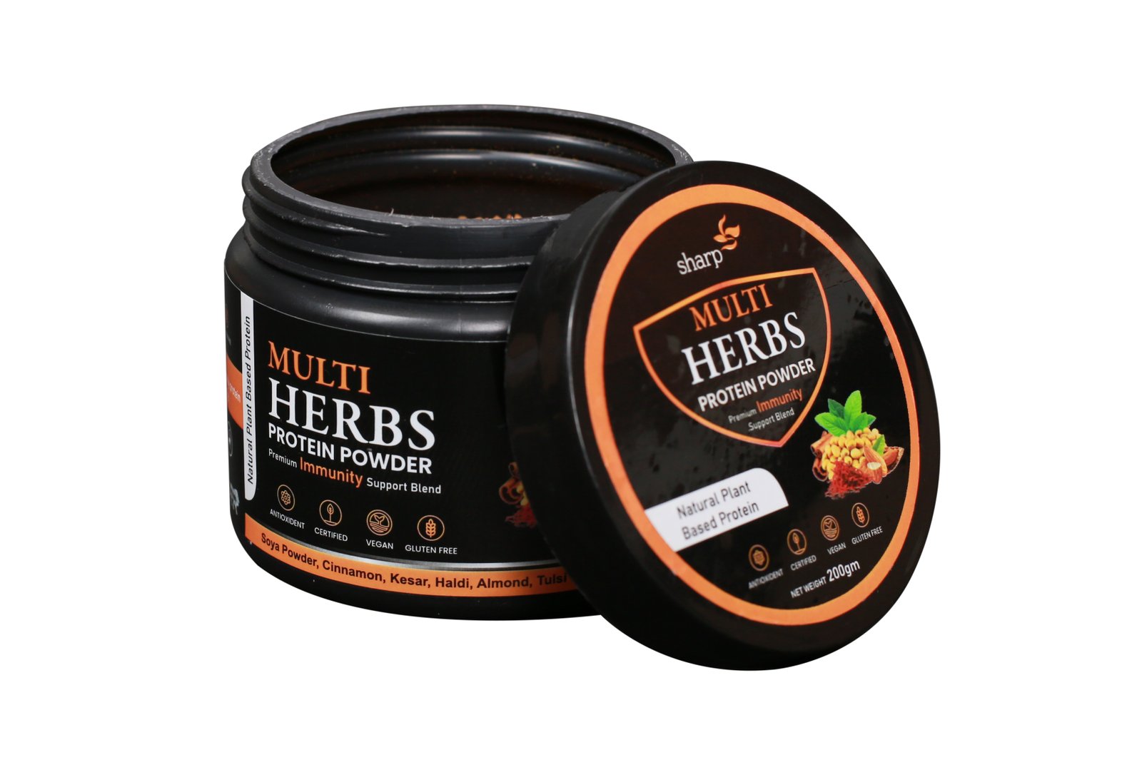 Sharp Multi Herbs Protein Powder - Premium Immunity Support Blend || Multi Herbs || Vegan Plant - 200 Gm
