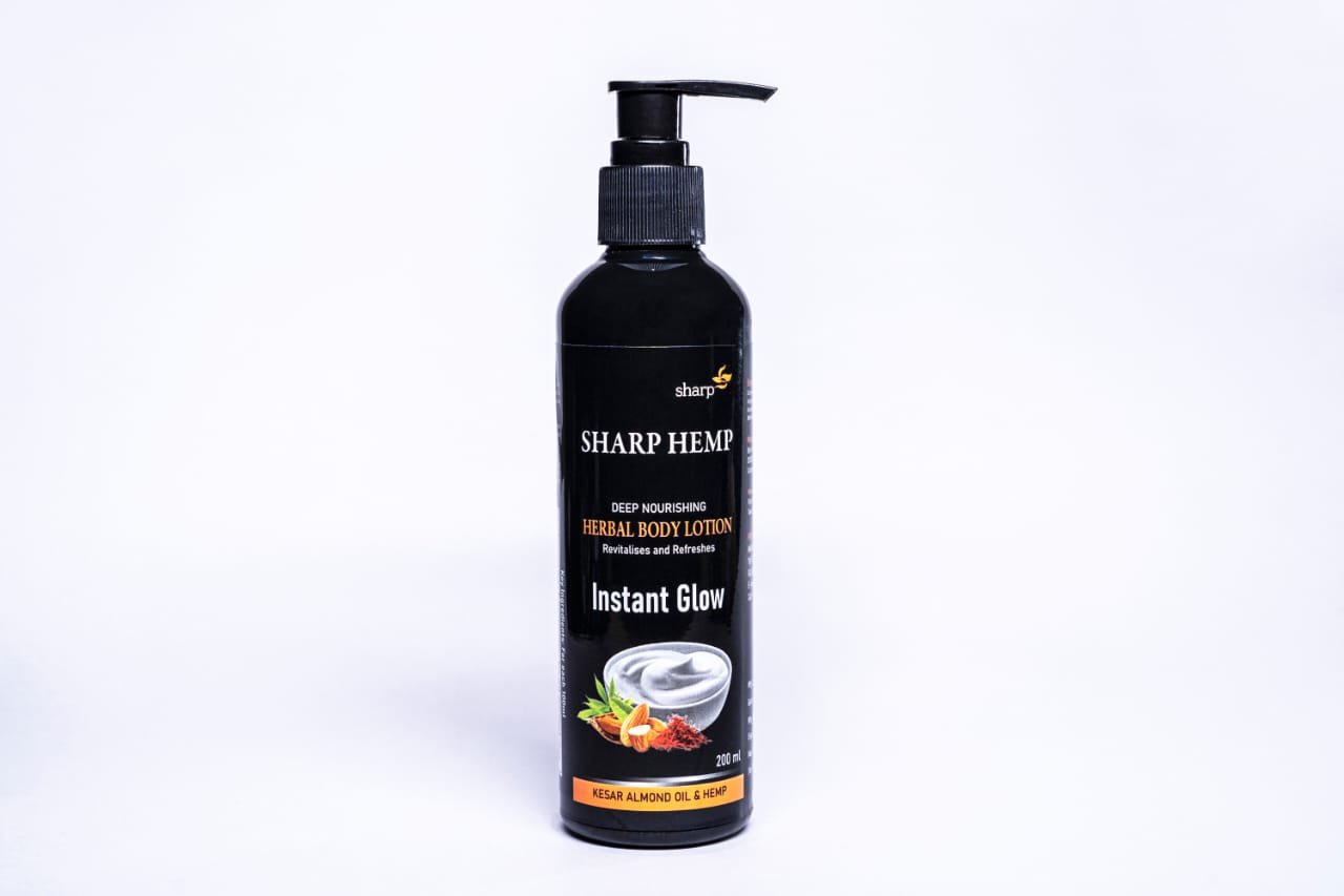 Sharp Hemp Herbal Body Lotion - Deep Nourishing For Instant Glow || Almond Oil || Hemp Oil || for normal to dry skin(200ml)